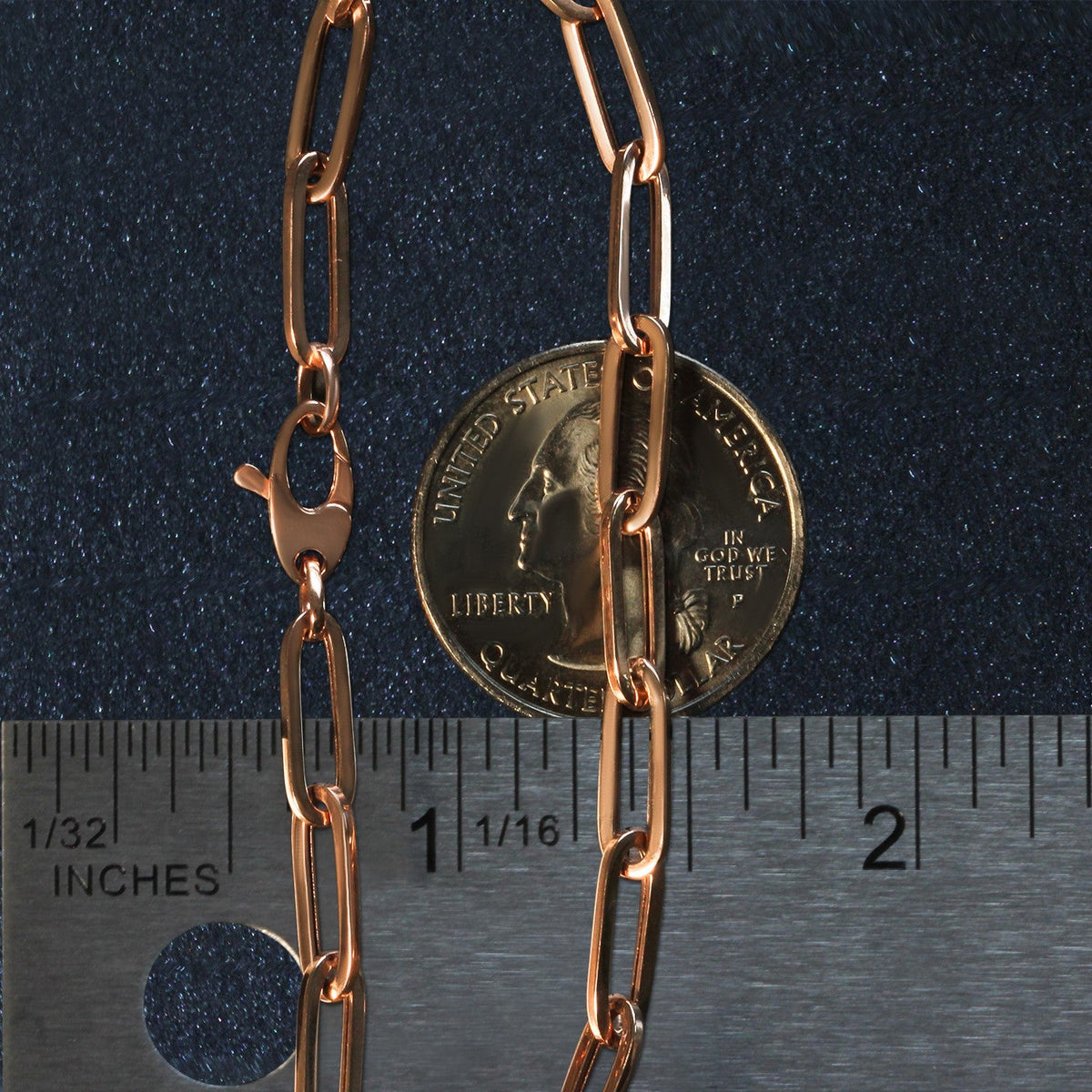 Pulsera de cadena tipo clip audaz en oro rosa de 14K