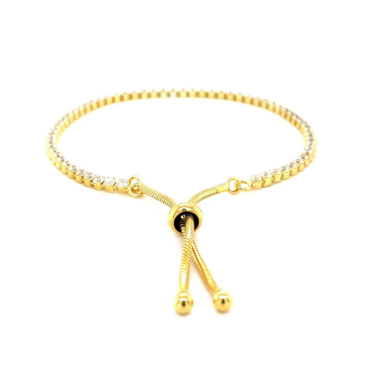 Pulsera ajustable estilo tenis con circonitas cúbicas en plata de ley (5,10 mm)