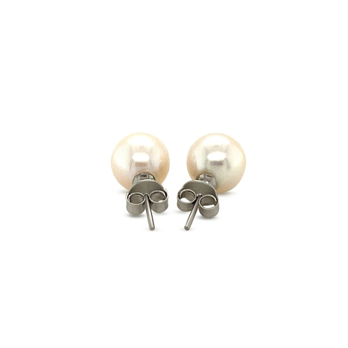Pendientes de perlas de agua dulce en plata de ley (8 mm)