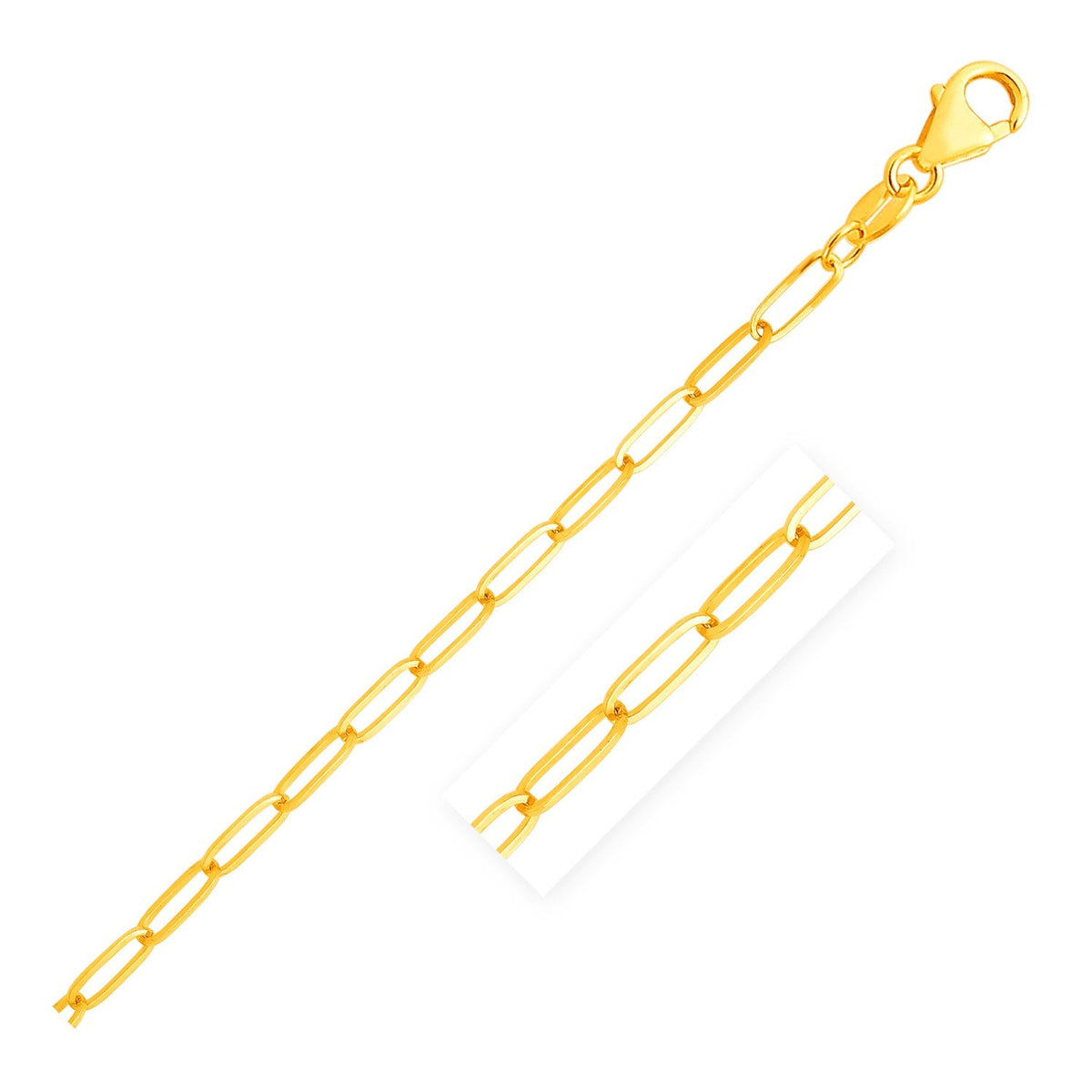 Pulsera de eslabones tipo clip de oro amarillo de 14 quilates (4.00 mm)