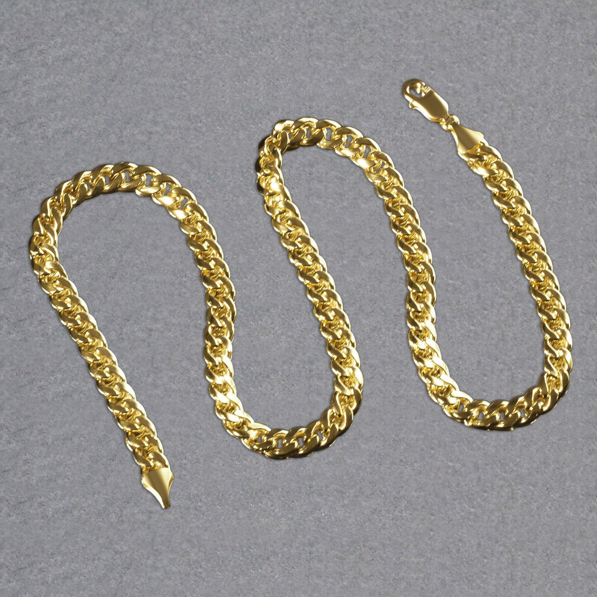 Cadena cubana ligera de oro amarillo de 10k (8.00 mm)
