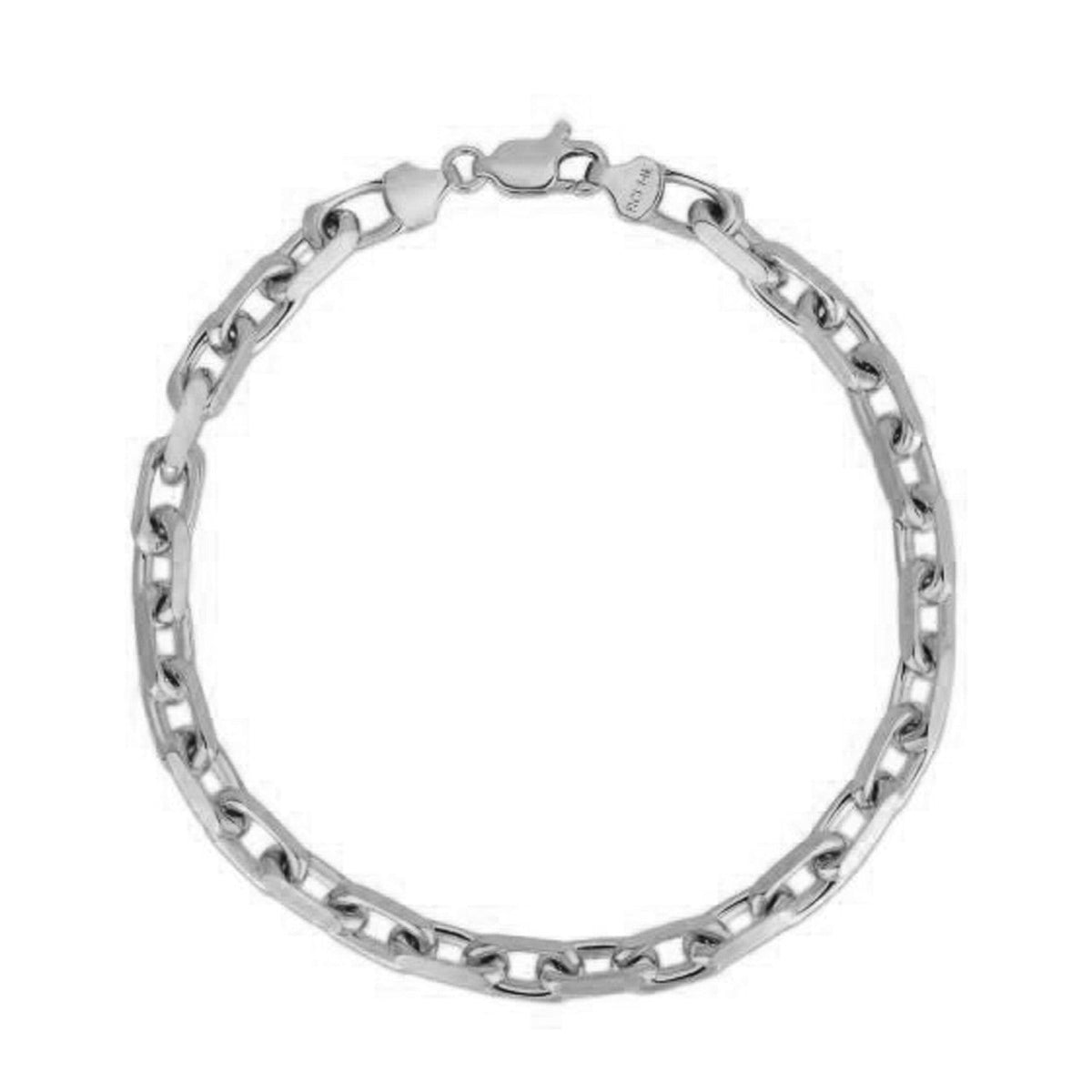 Pulsera de cadena tipo cable francés de 4.8 mm en oro blanco de 14k