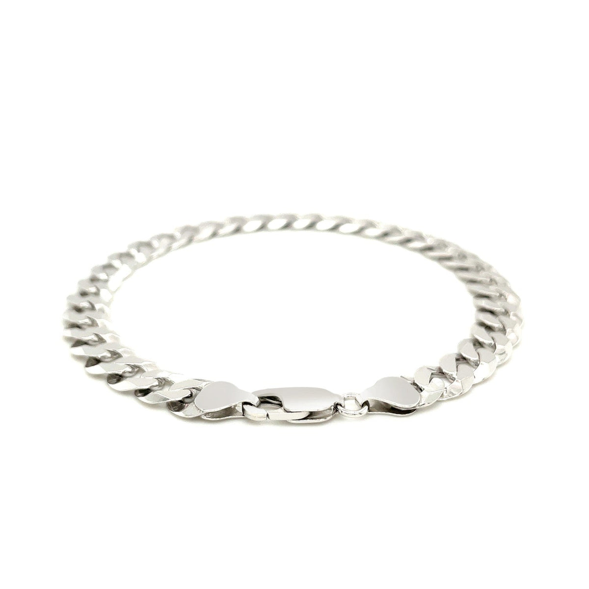Pulsera de plata de ley estilo barbada con baño de rodio (7,90 mm)