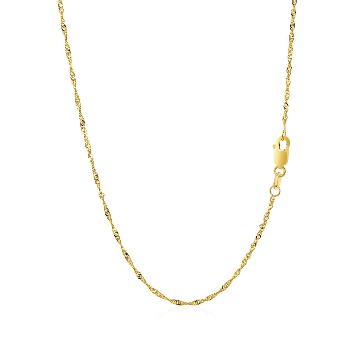 Cadena Singapur de oro amarillo de 10 quilates (1.50 mm)