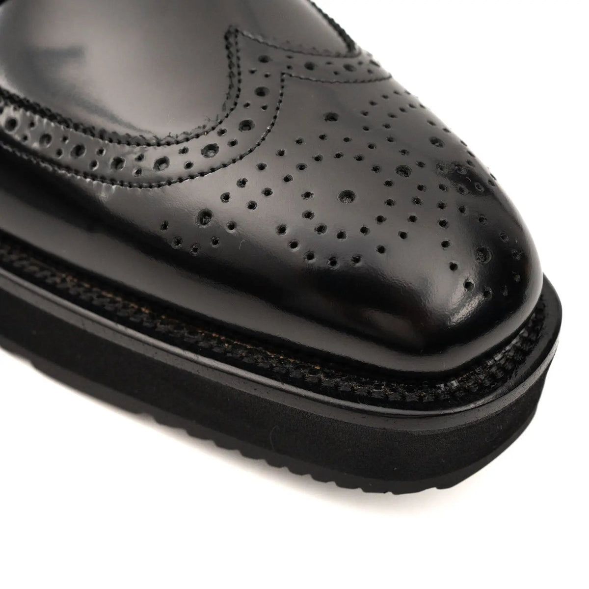 Black Platform Cow Leather Derby Shoes