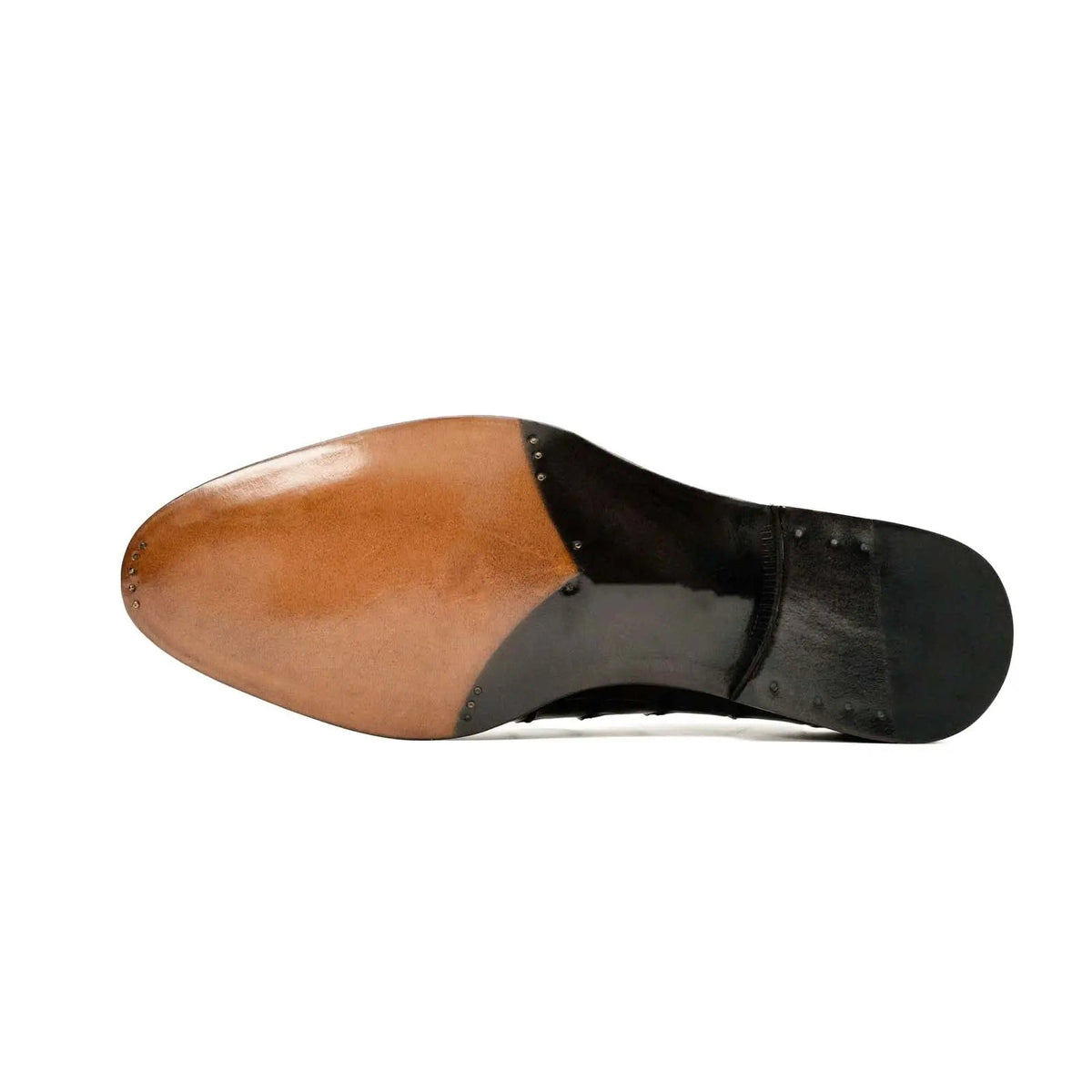 Dark Brown Square-Toe Crocodile Leather Oxford Shoes