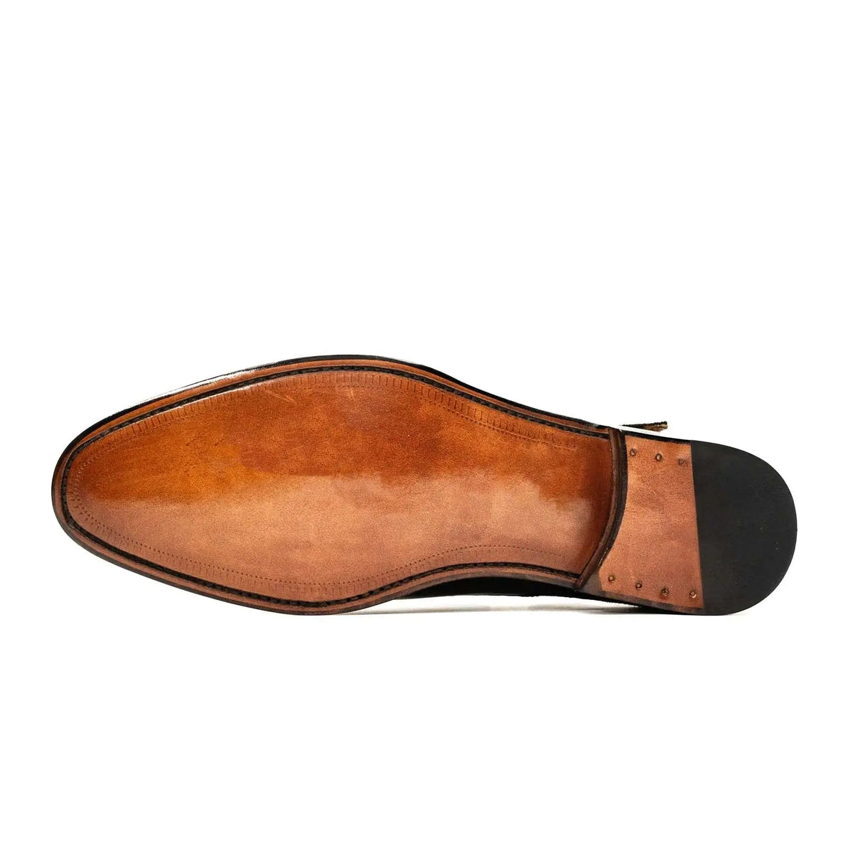 Dark Brown Plain-Toe Cow Leather Monk Shoes