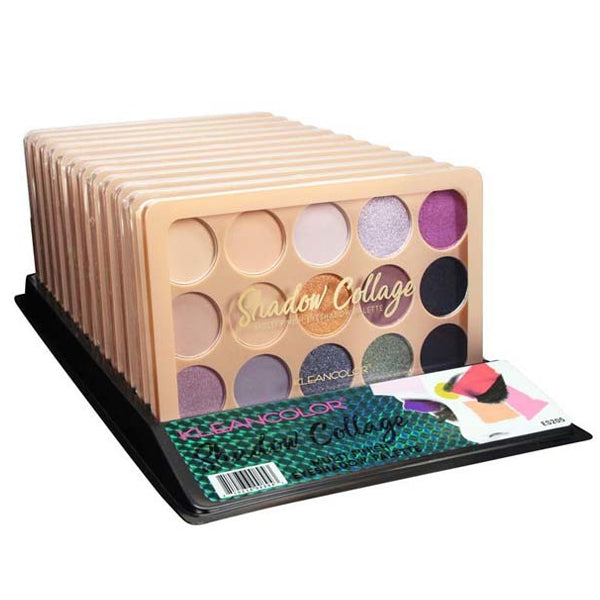 KLEANCOLOR Shadow Collage Multi Finish Eyeshadow Palette FUSION Display Set, 12 pcs