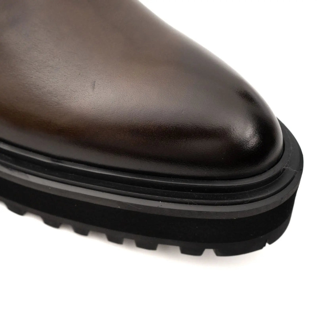 Dark Brown Cow Leather Chelsea Boots
