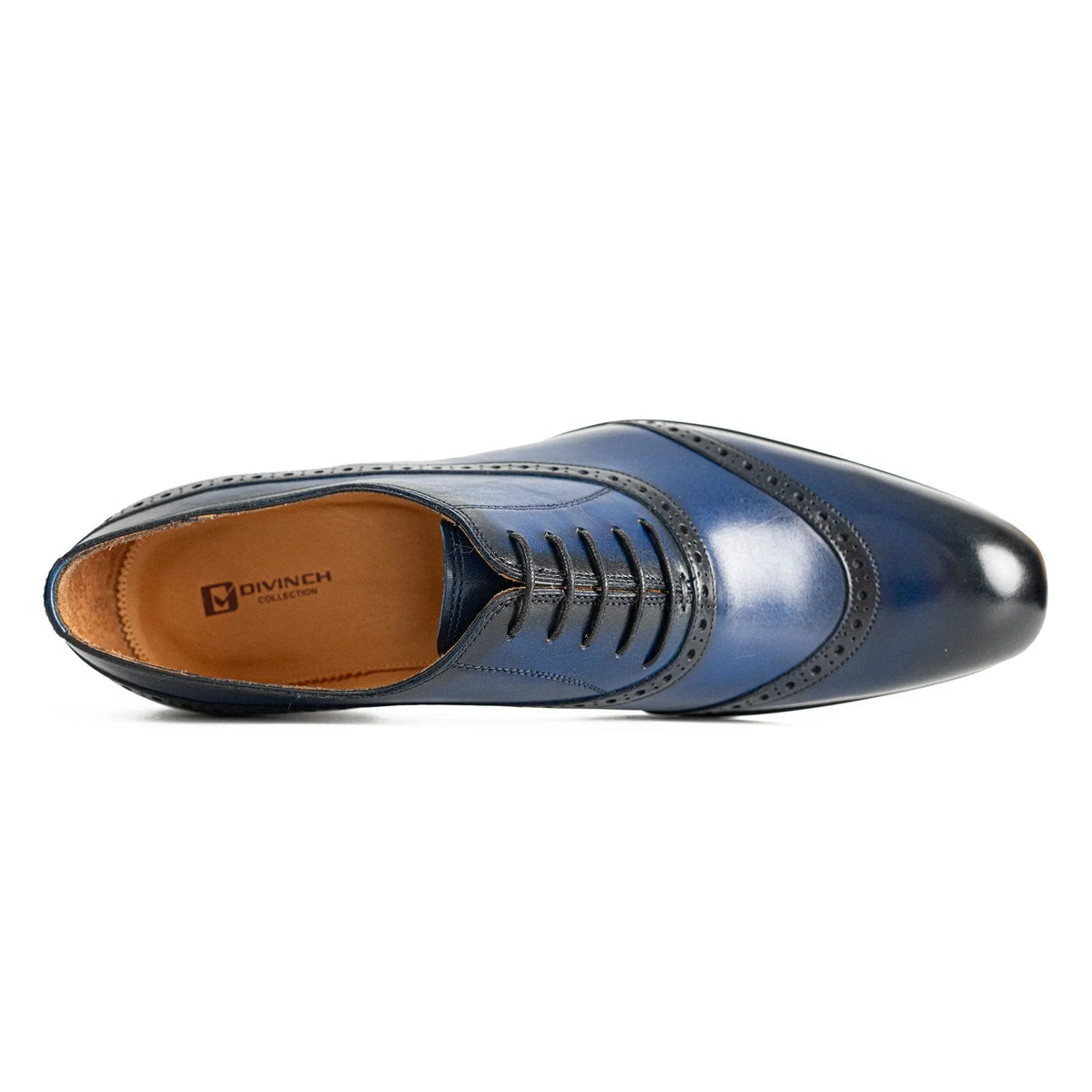 Blue Shaded Calf Leather Oxford Shoes