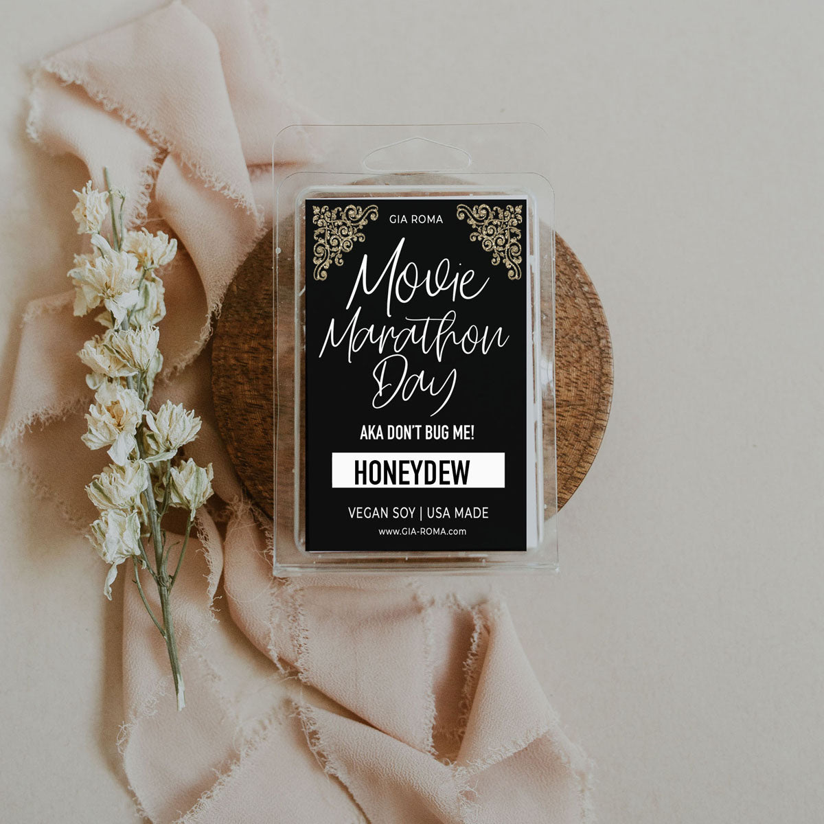 Soy Wax Melts Honeydew Scent Vegan Dye Free Hand Poured With Earthy Botanicals For Movie Night