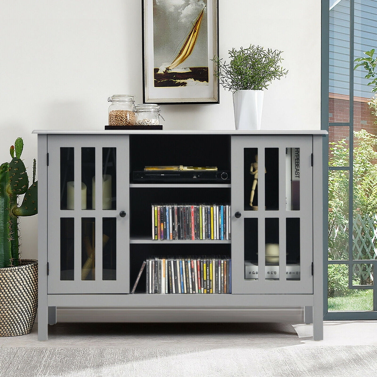 Wooden TV Stand Console Cabinet for 50 Inch TV