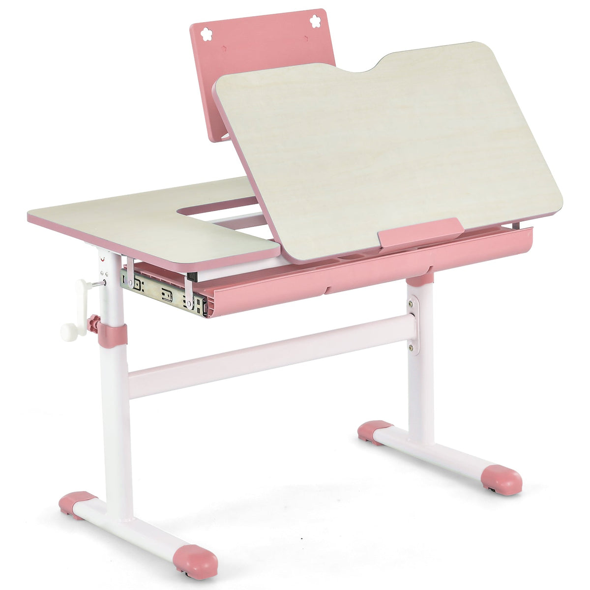 Escritorio infantil de altura ajustable con tablero inclinable y soporte para libros
