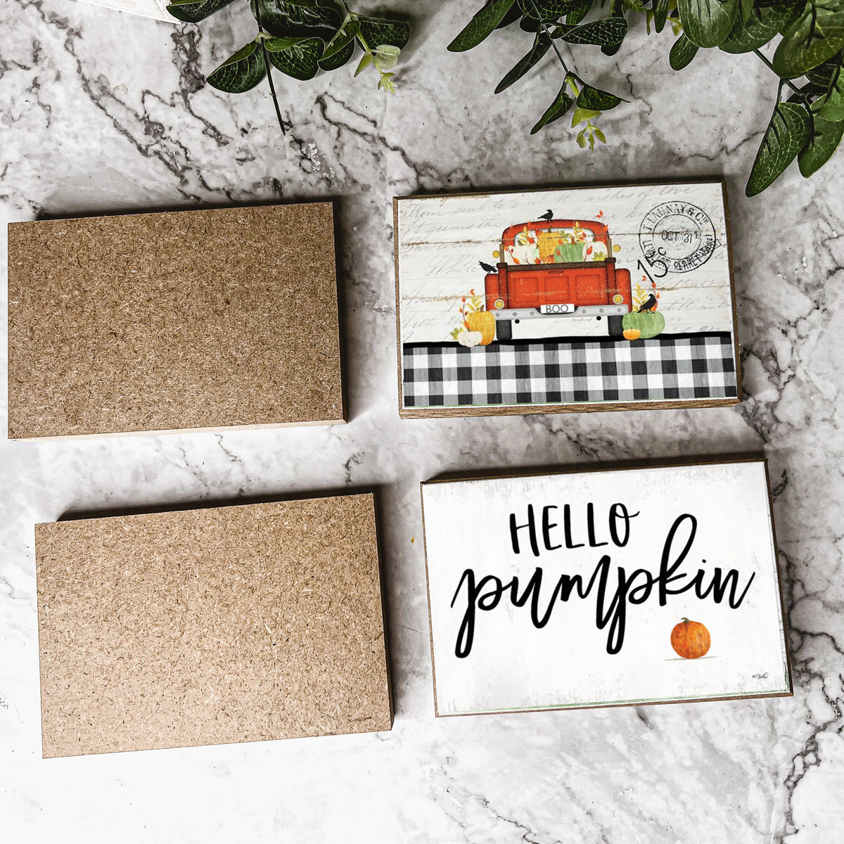 Hello Pumpkin Rustic Wood Sign 6x4 Fall Home Decor Off White Black Script