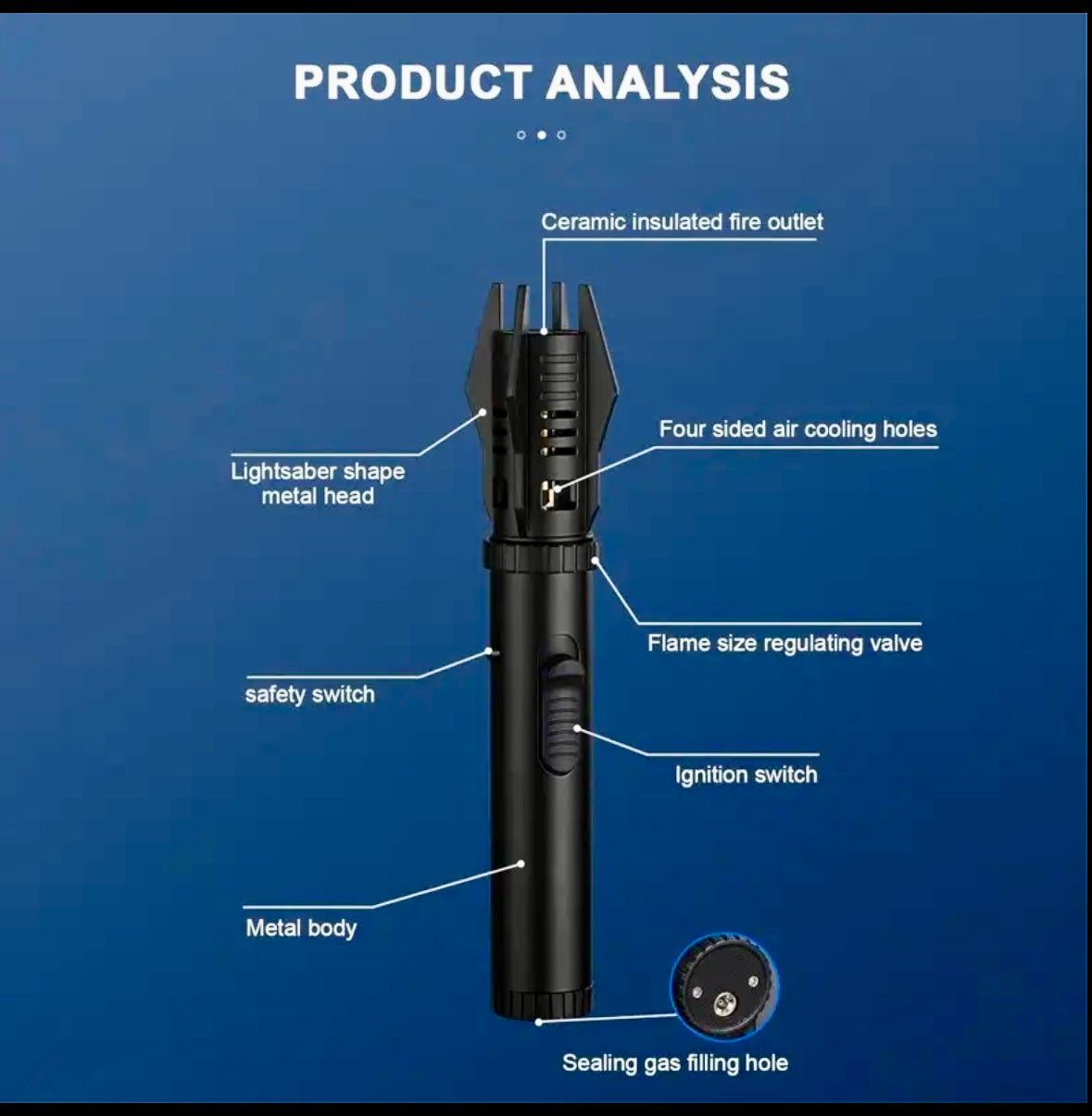 Metal Windproof Torch Lighter