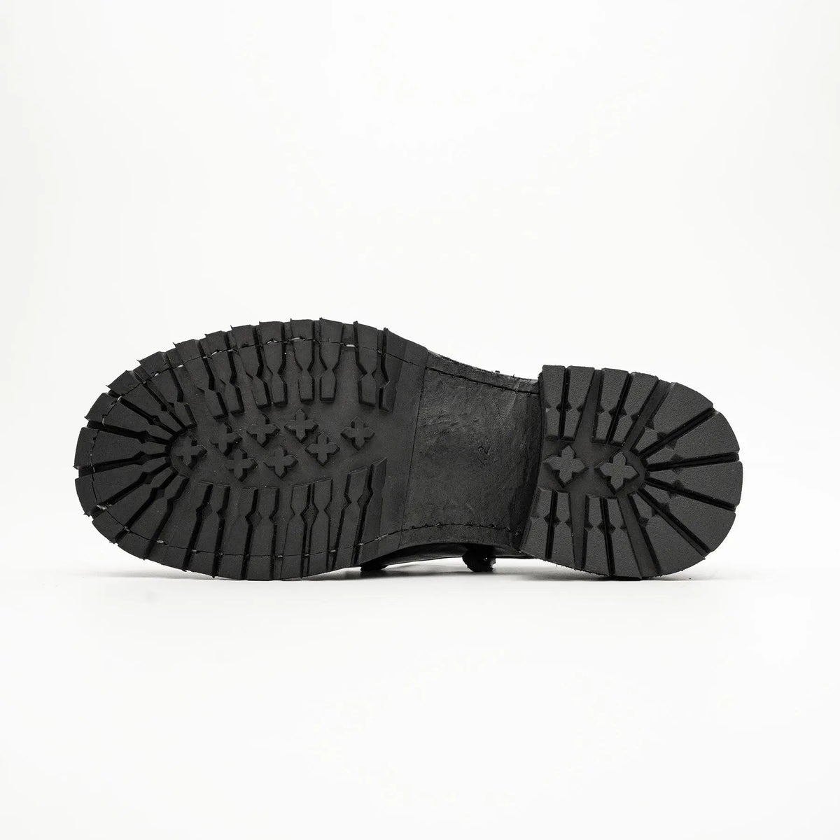 Black Plain-Toe Horse Butt Leather Derby Shoes