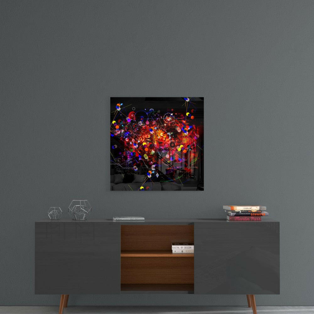 Mechanical Harmony Glass Wall Art