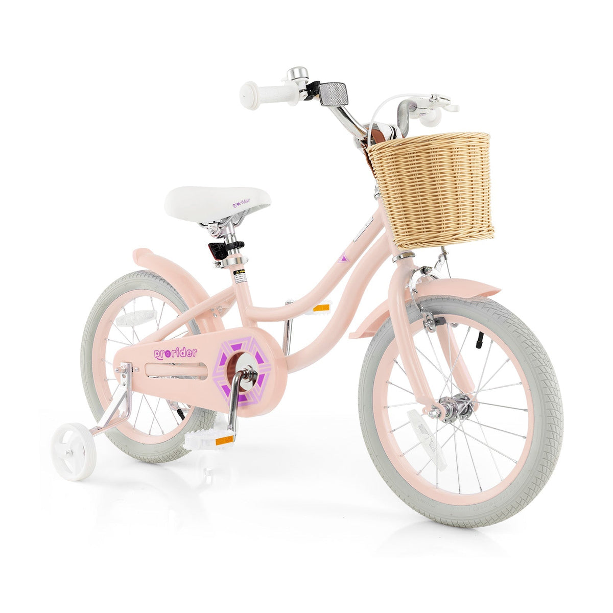 16-Inch Kids Bike with Training Wheels and Adjustable Handlebar Seat
