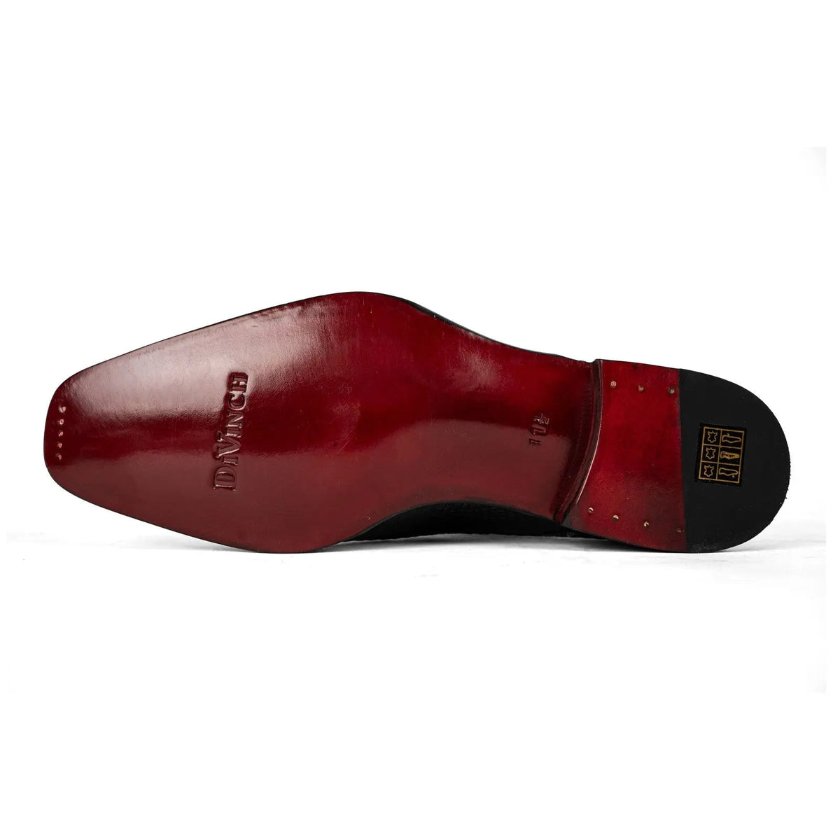 Black Square-Toe Crocodile Leather Monk Shoes
