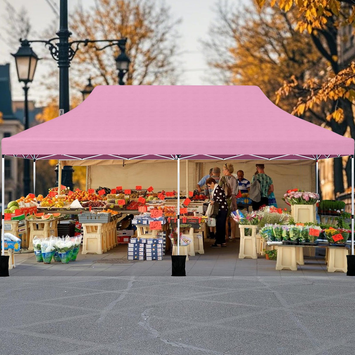 Carpa plegable tipo cenador de 10 x 20 pies para exteriores con bolsa de transporte - Azul