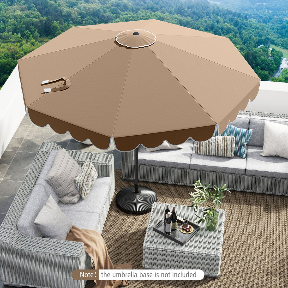 10 Feet Patio Umbrella Outdoor Market Umbrella with Crank Tilt Adjustment