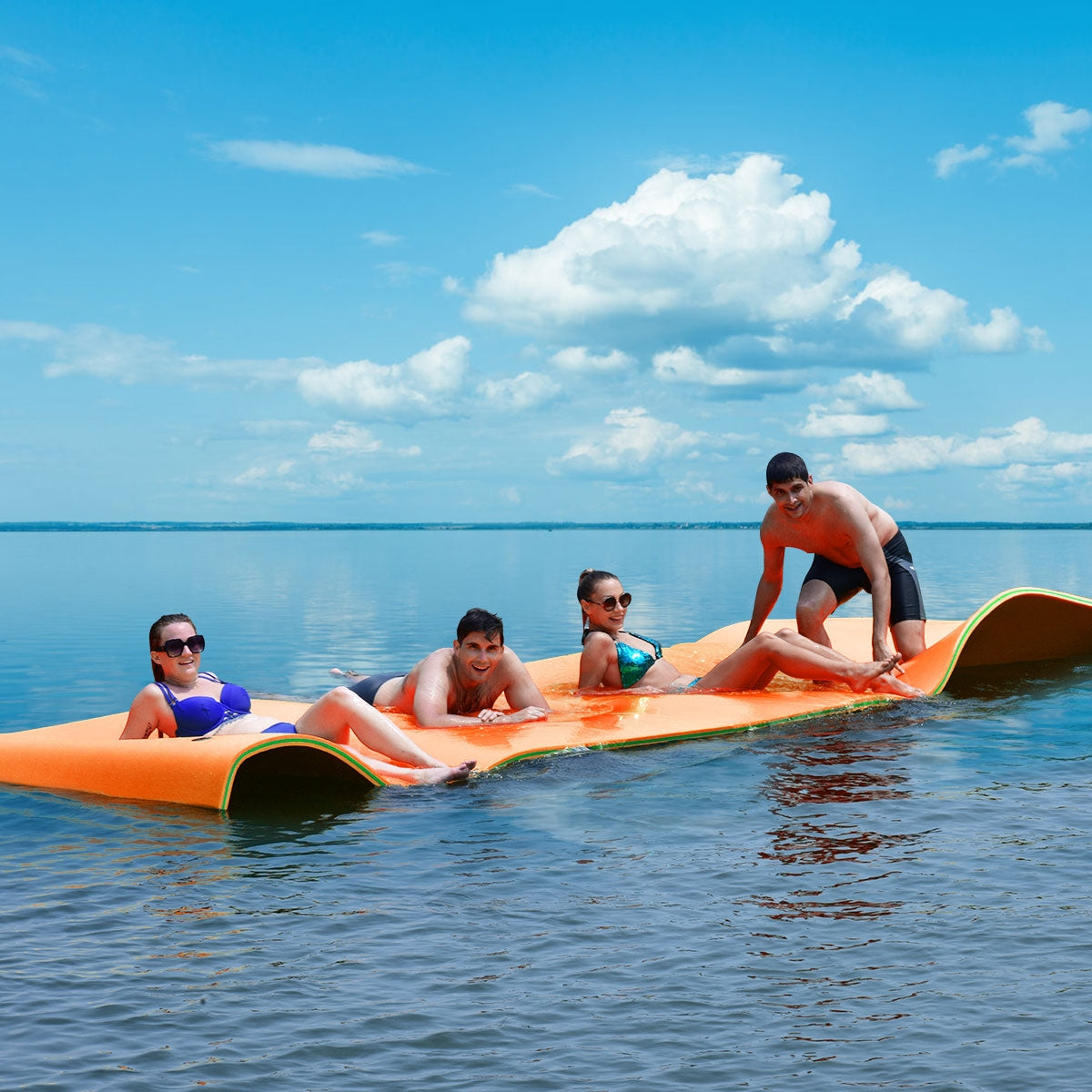 12’ x 6’ 3 Layer Floating Water Pad-Green