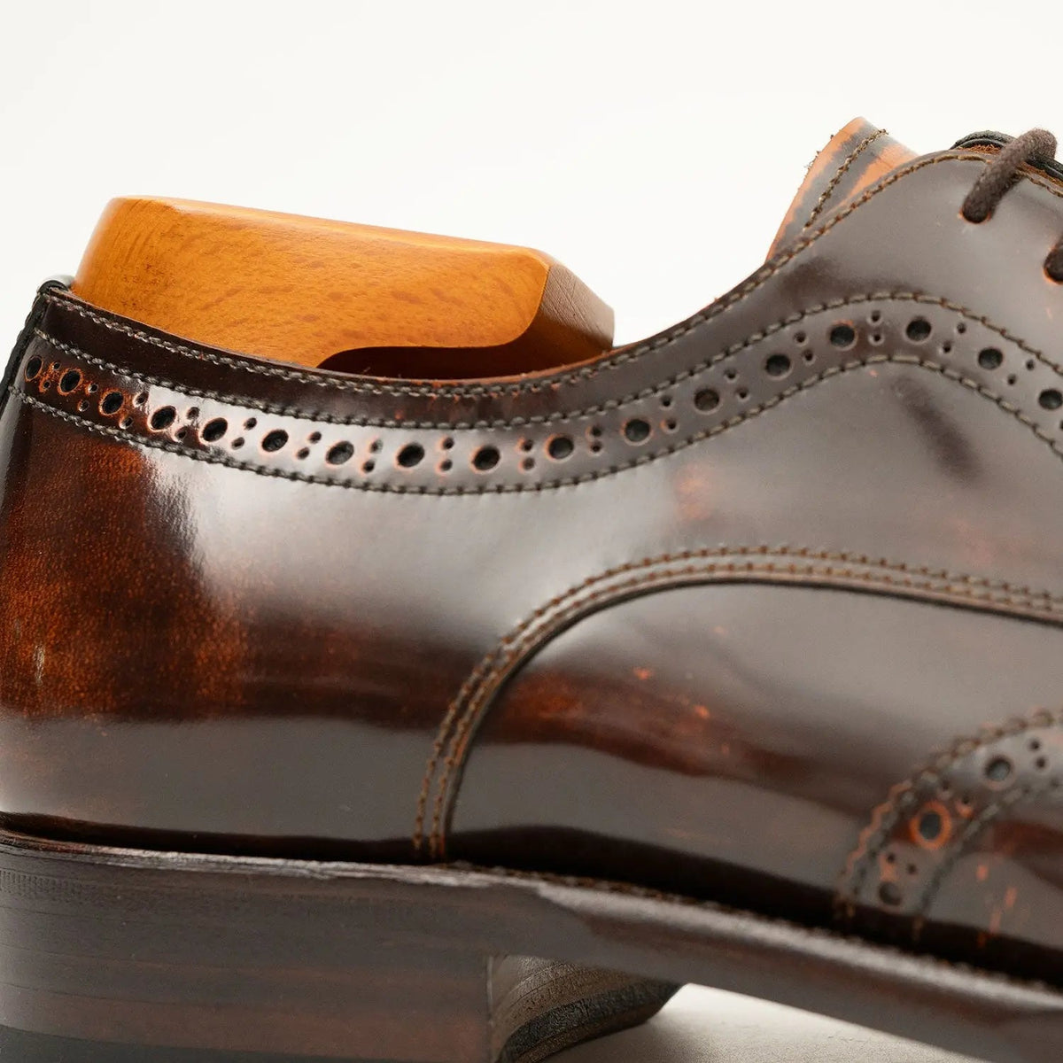 Brown Wingtip Calf Leather Derby Shoes