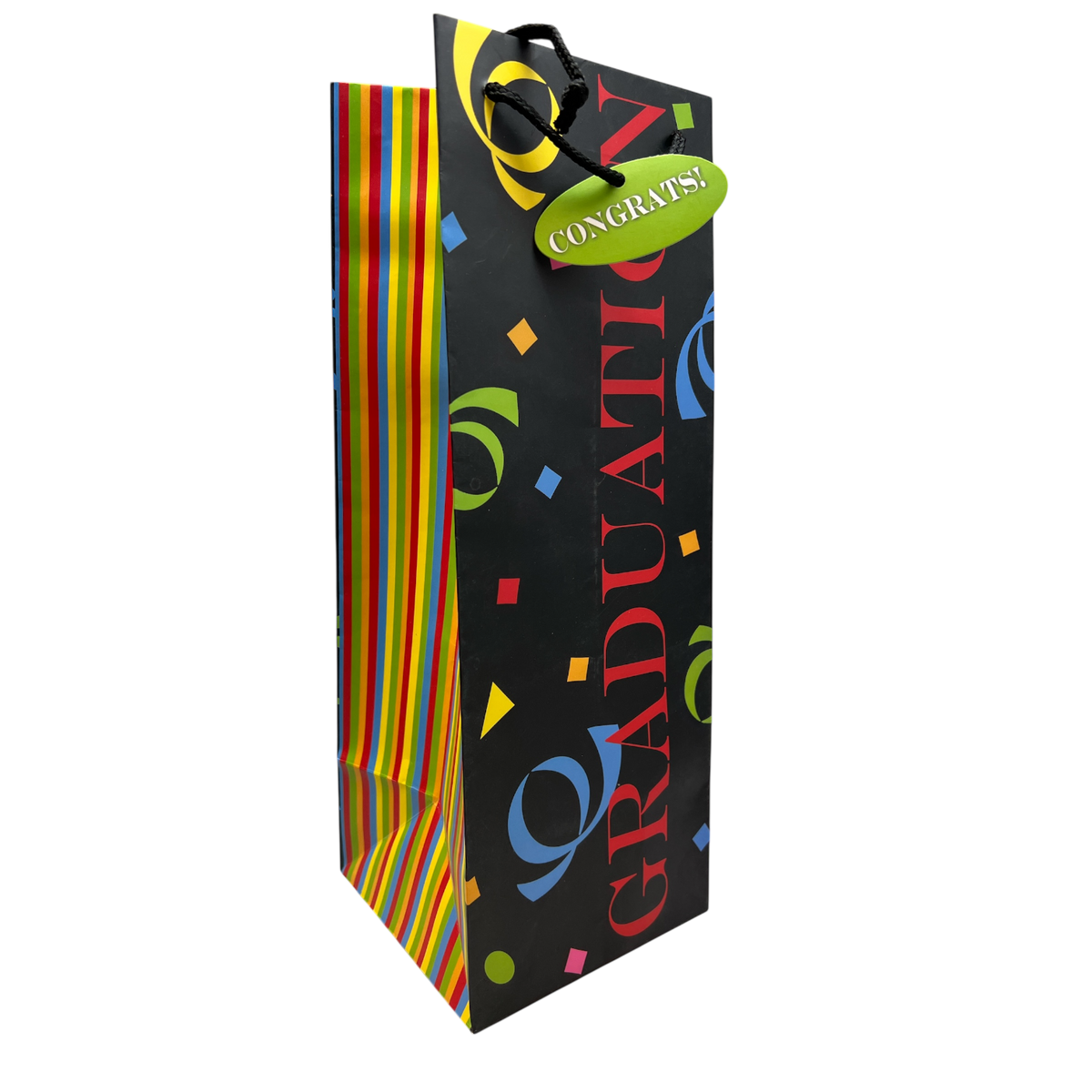 Bolsa de regalo para botella con confeti de graduación