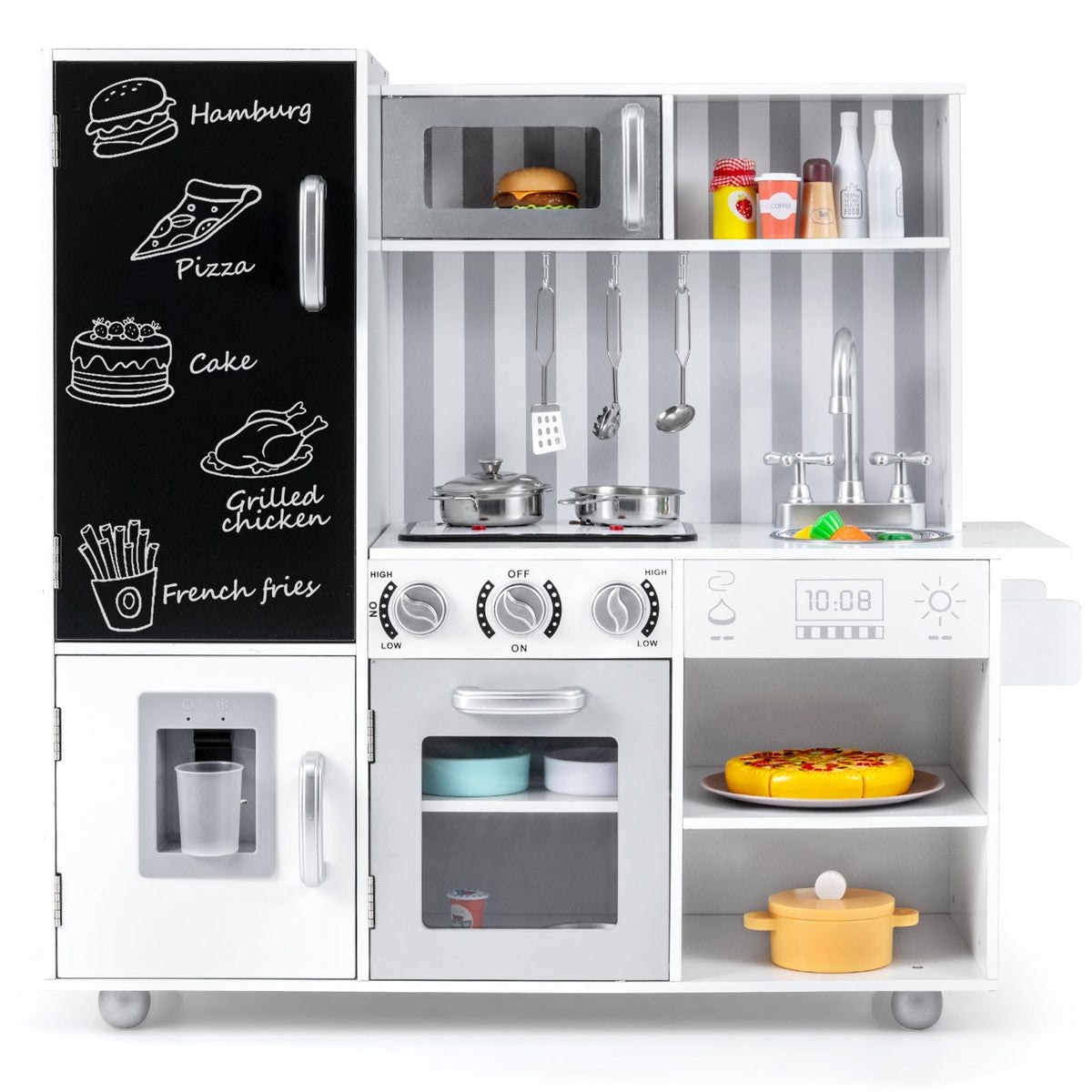 Cocina de juguete para niños con sonidos y luces reales