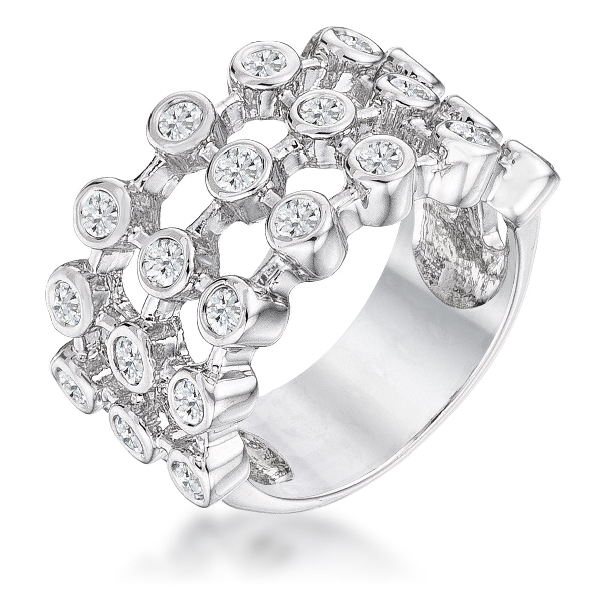 Avera Tie Contemporary Ring In Polished Sterling Silver