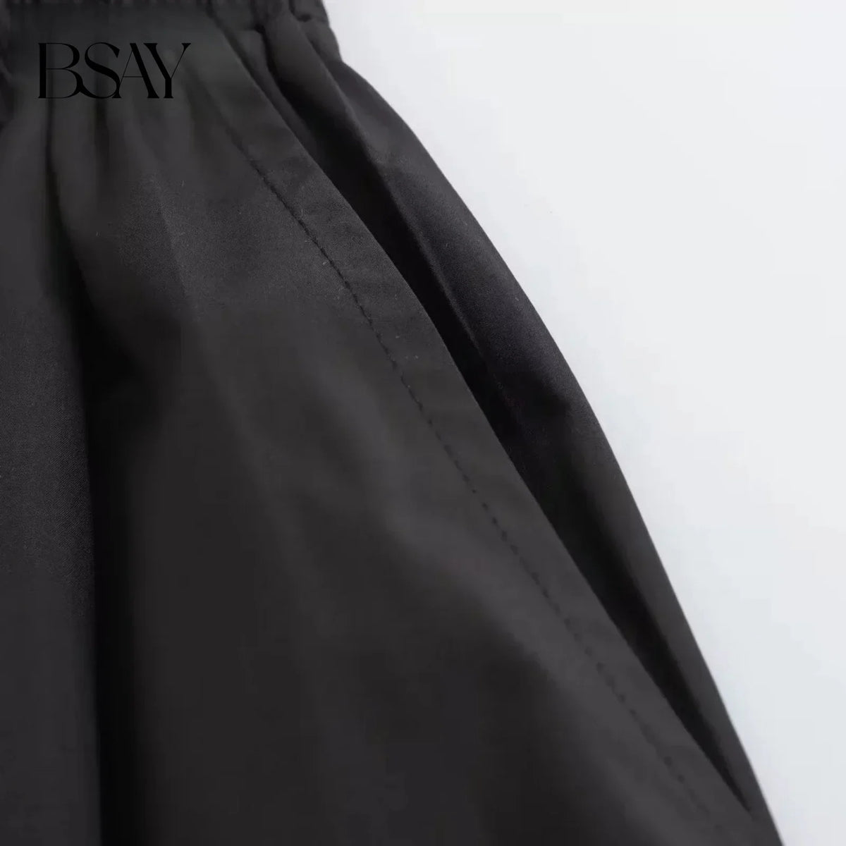 BSAY Women's Fashion Spring New Black Wide Pleated Swing Vintage Chic Female High Waist Elegant A-line Long Skirt Mujer