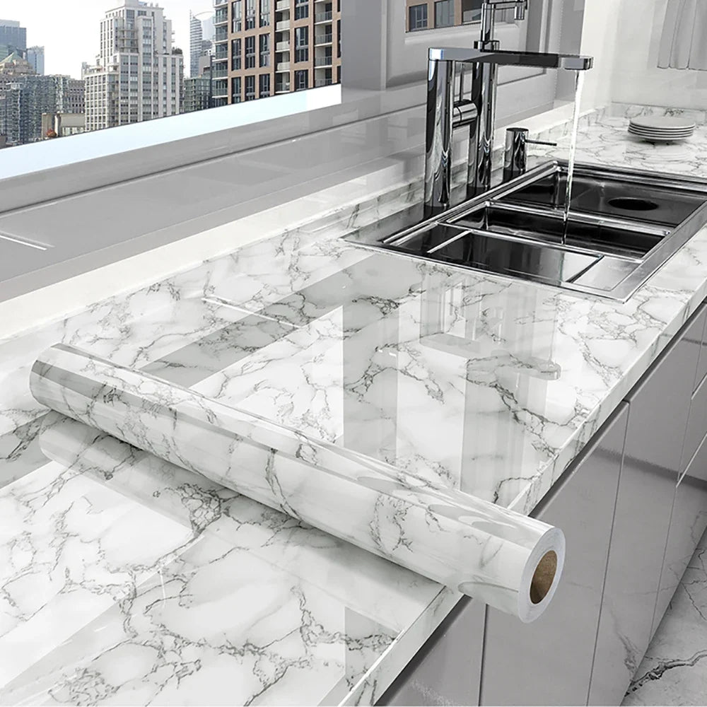 55cm Marble Self Adhesive Wallpaper Vinyl Contact paper PVC Waterproof Wall Stickers For Livingroom Kitchen Home Decor Film 