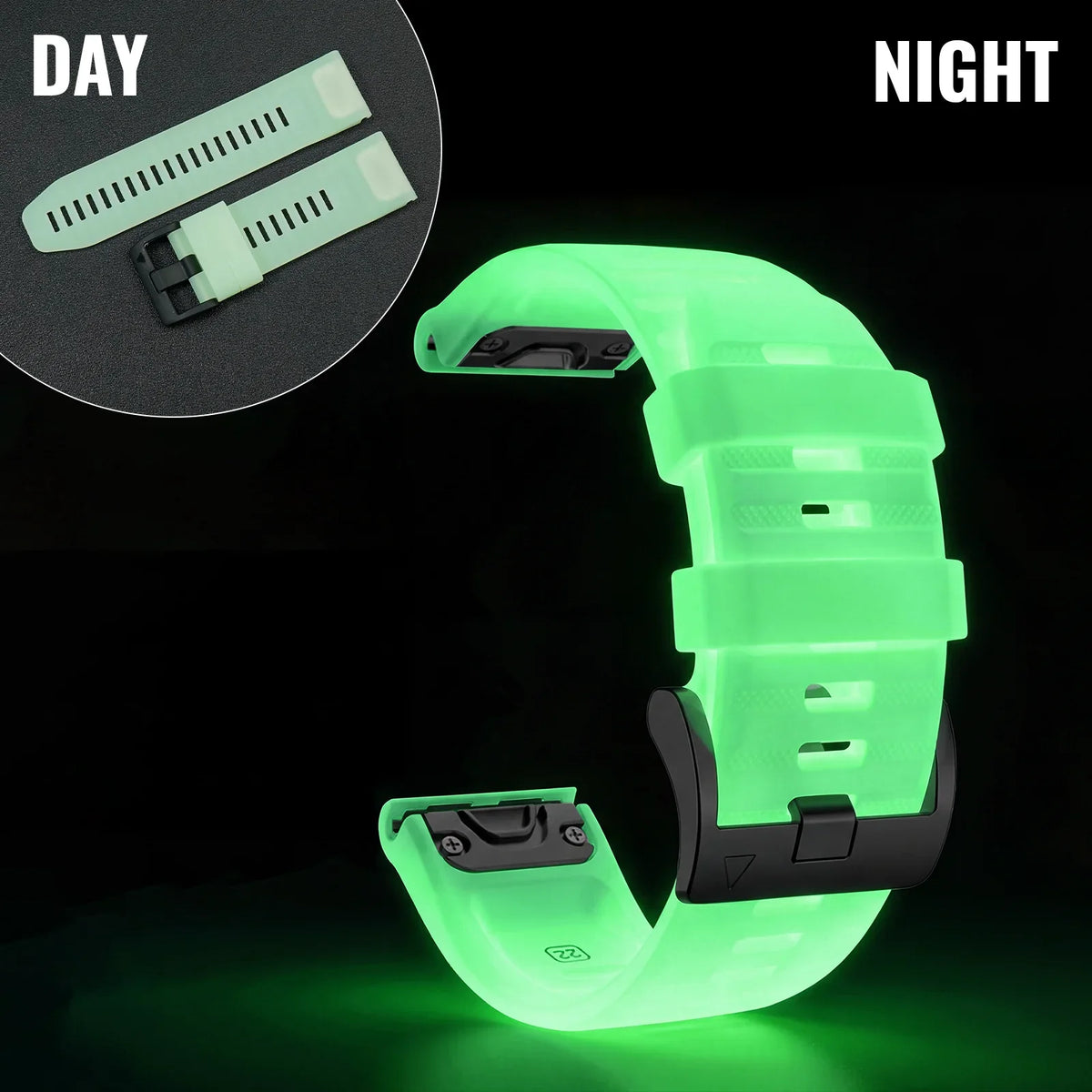 Garmin Luminous Silicone Smartwatch Band - QuickFit Strap