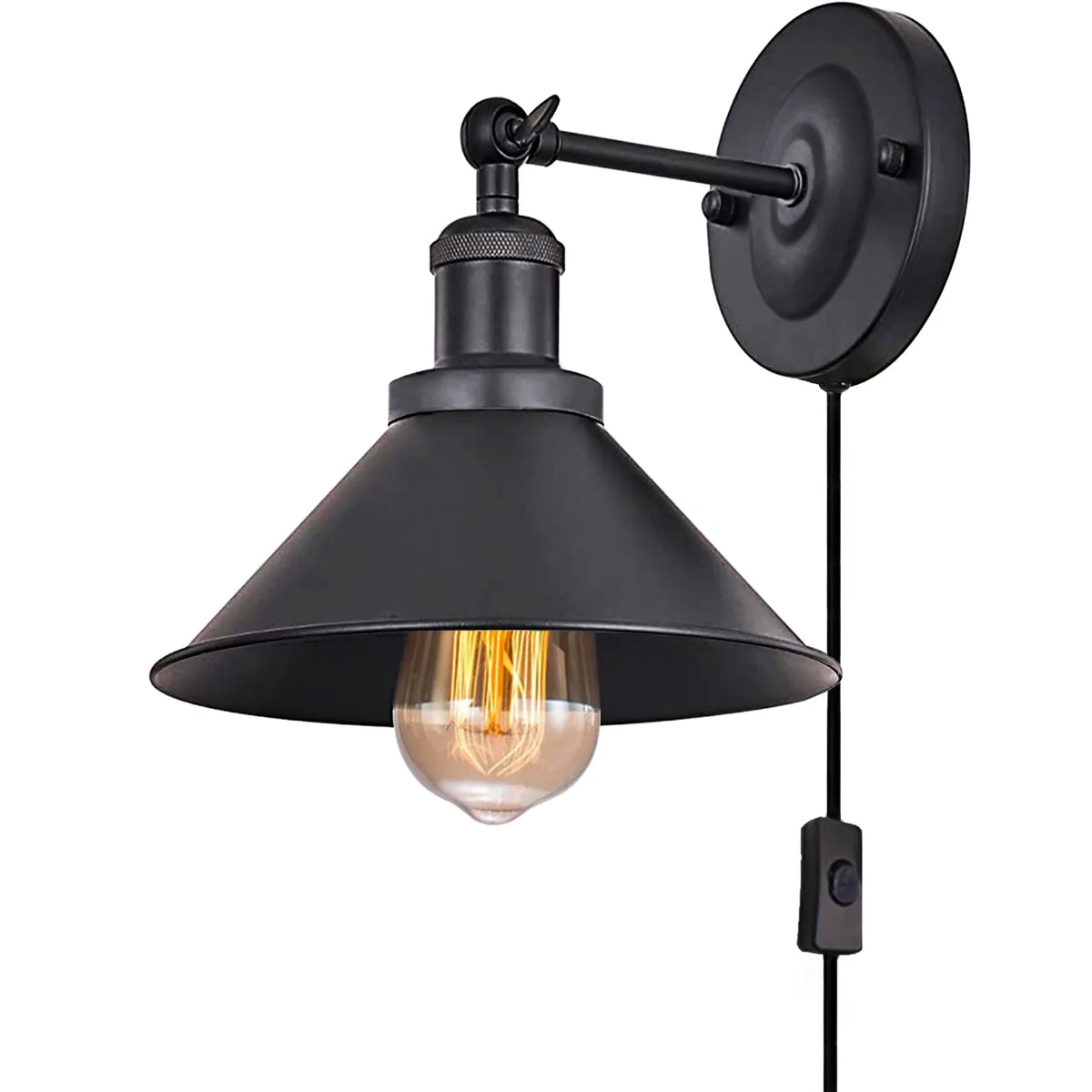 Lámpara de pared LED Nórdica Mesita de noche Hierro Madera Lámparas de pared Prácticas Luces de lectura ajustables Estudio Decoración de hogar Apliques