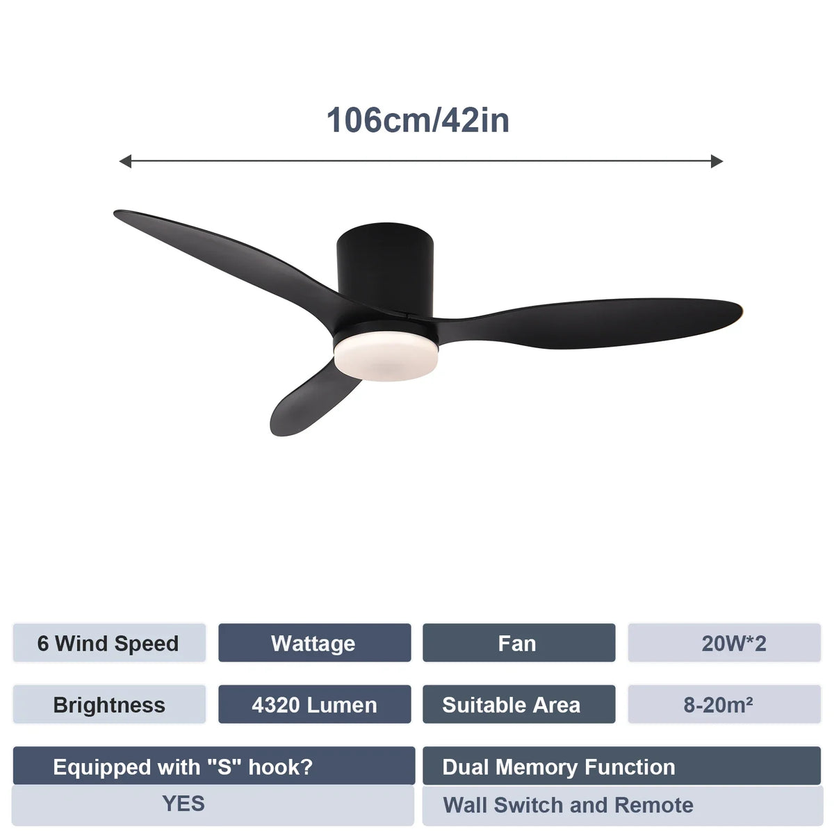 Modern Silent Led Ceiling Fan Lights DC Motor 6 Speeds Timing Fans Loft Remote Control Fan With Lights Bedroom Dining Room