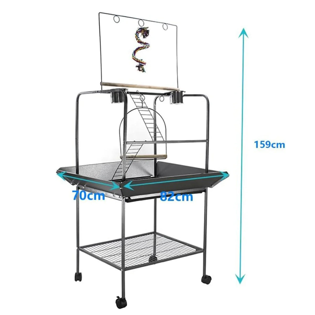 Parque infantil para pájaros de interior y exterior con columpio, soporte para loros con ruedas para periquitos, cacatúas, cotorras, guacamayos, productos para mascotas.