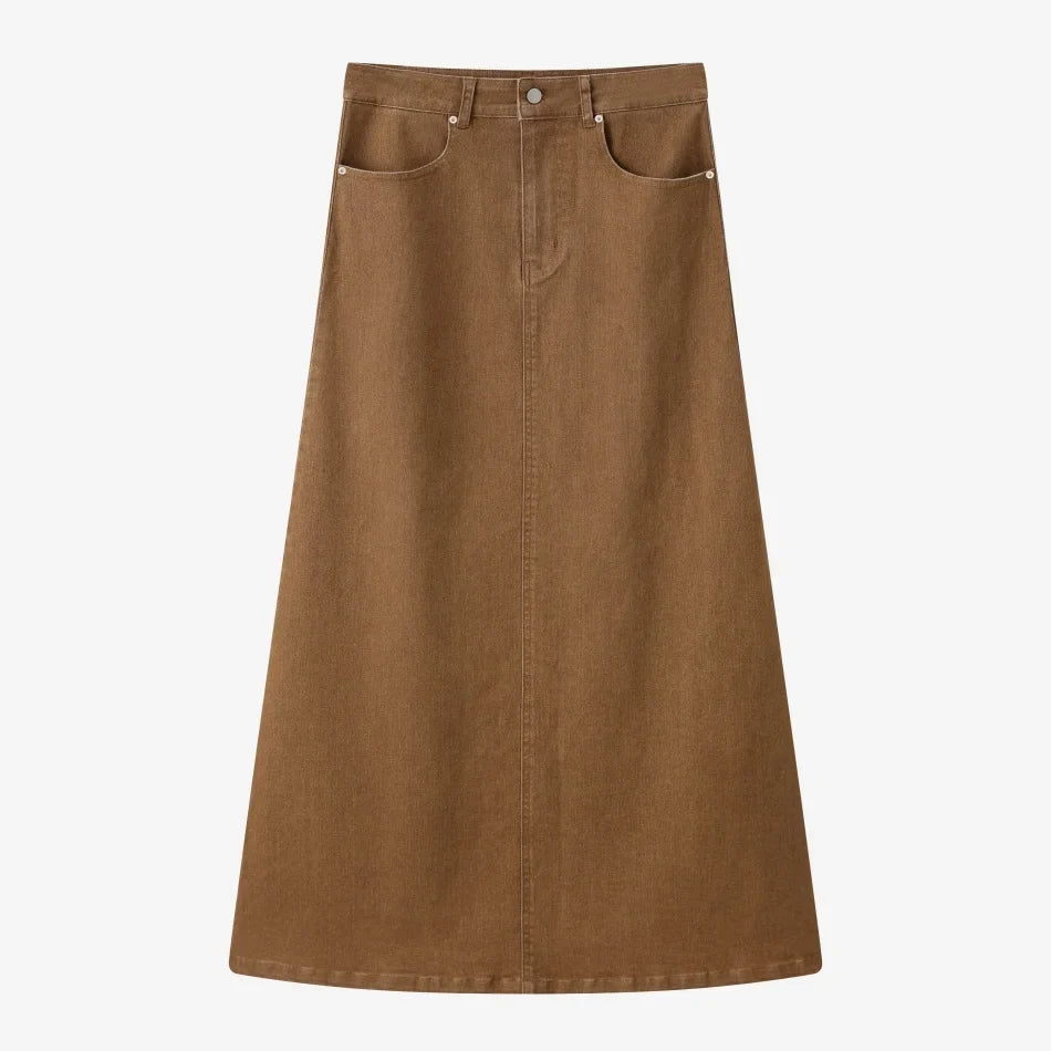 AS SS26 stretch denim skirt fashion lady wear elastic fabric ( waist expands about 2-3cm)