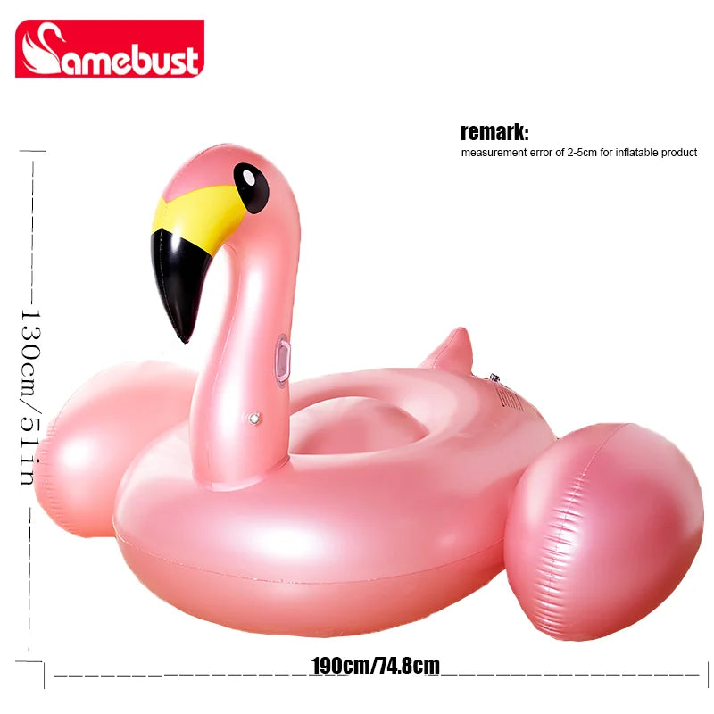 Camebust Rose Golden Inflatable Flamingo Swimming Floats for Swimming Pool Party Beach Party Decoration Floating Toys
