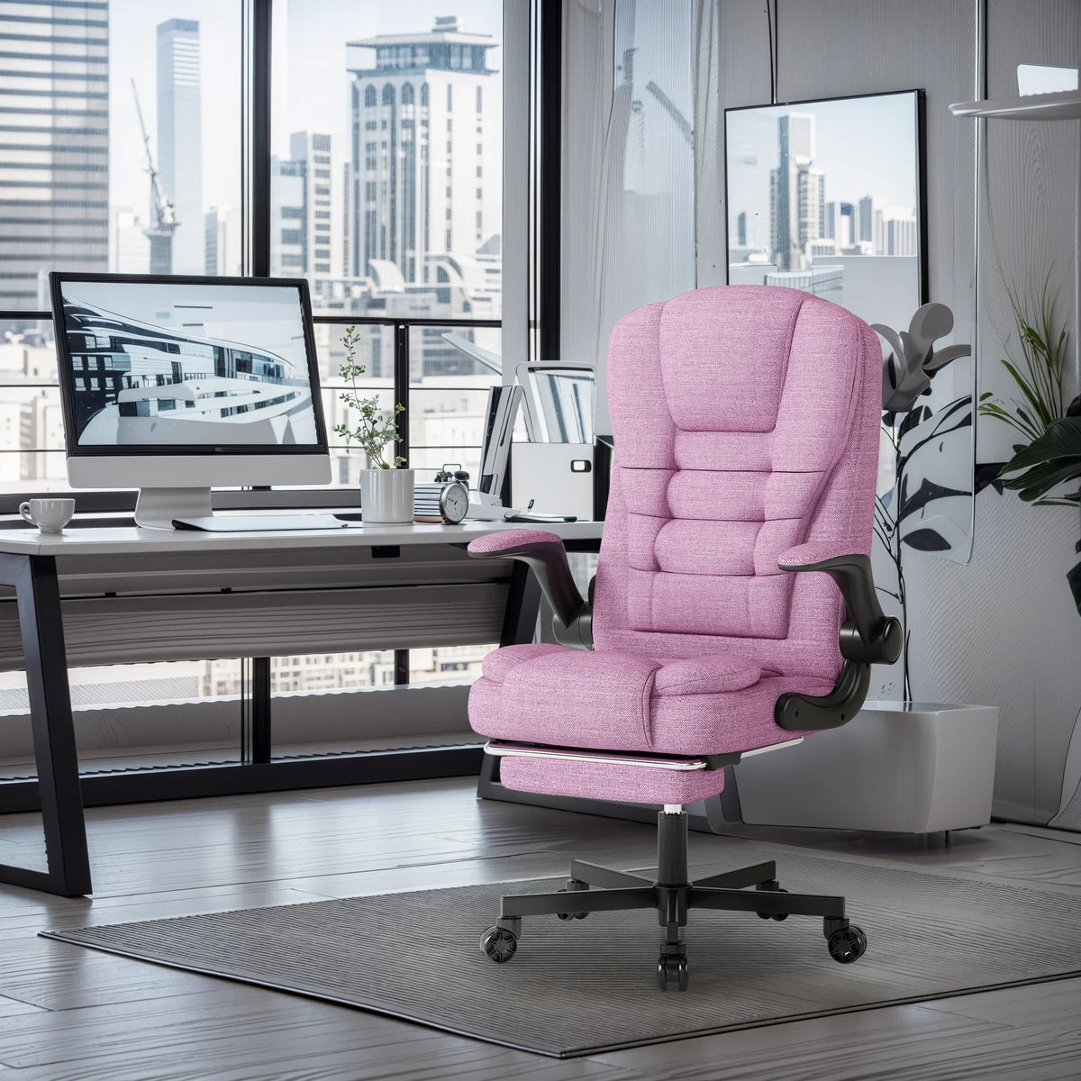 Silla ergonómica de oficina ejecutiva - Silla de respaldo alto con reposacabezas y soporte lumbar, silla premium para oficina en casa - Altura ajustable