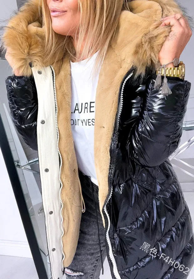 Women's Puffer Jacket – Faux Fur Collar