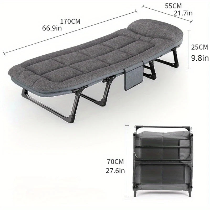 1pc Camping Cots for Adults, Folding Sleeping Cot Bed W/Mattress, Camp Bed for Travel Office & Home Camping Bed