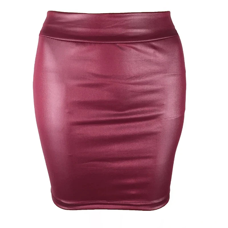 Leather Matte Slim Mini Sexy Fashion PU Hot Short High Waist Skirt Korean Nightclub Streetwear Wholesale Clothes 7ST