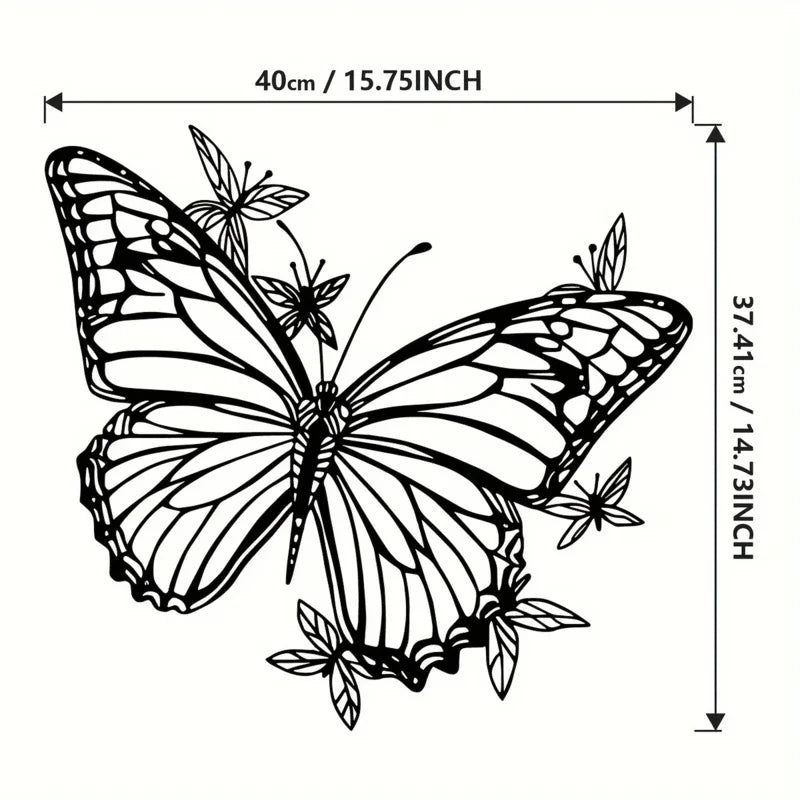 Butterfly Metal Wall Art Sculpture - Art Deco Style 1pc, Animal-Inspired Living Wall Decor, Housewarming Gift