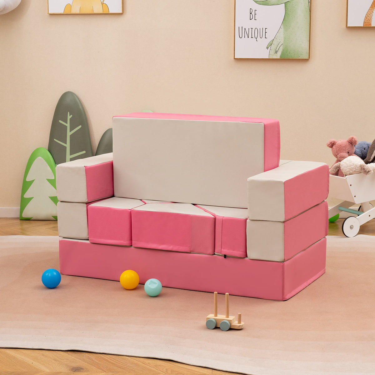 Juego de 4 figuras de espuma para gatear y trepar para niños pequeños