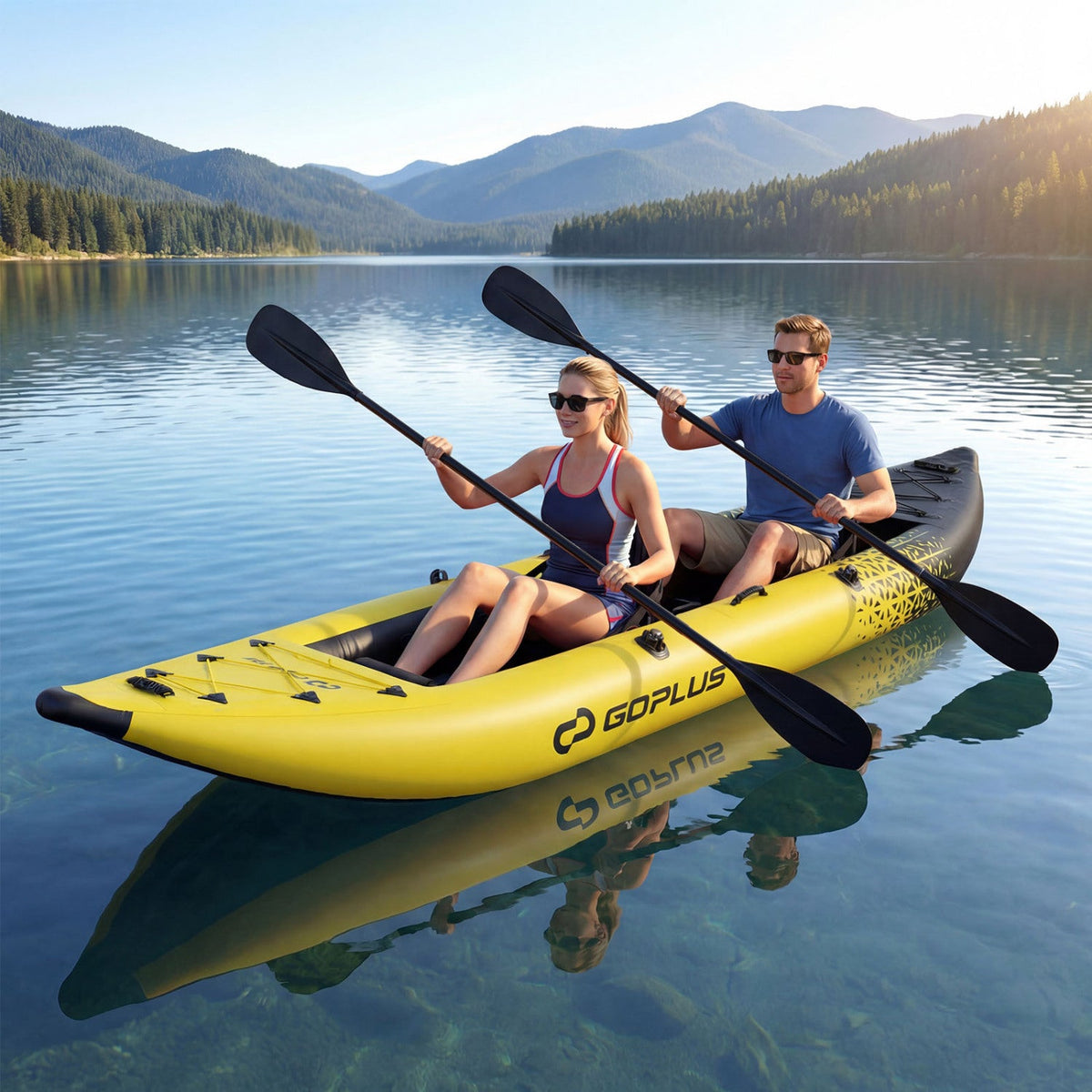 Set de kayak inflable para 2 personas con remos de aluminio y kit de reparación
