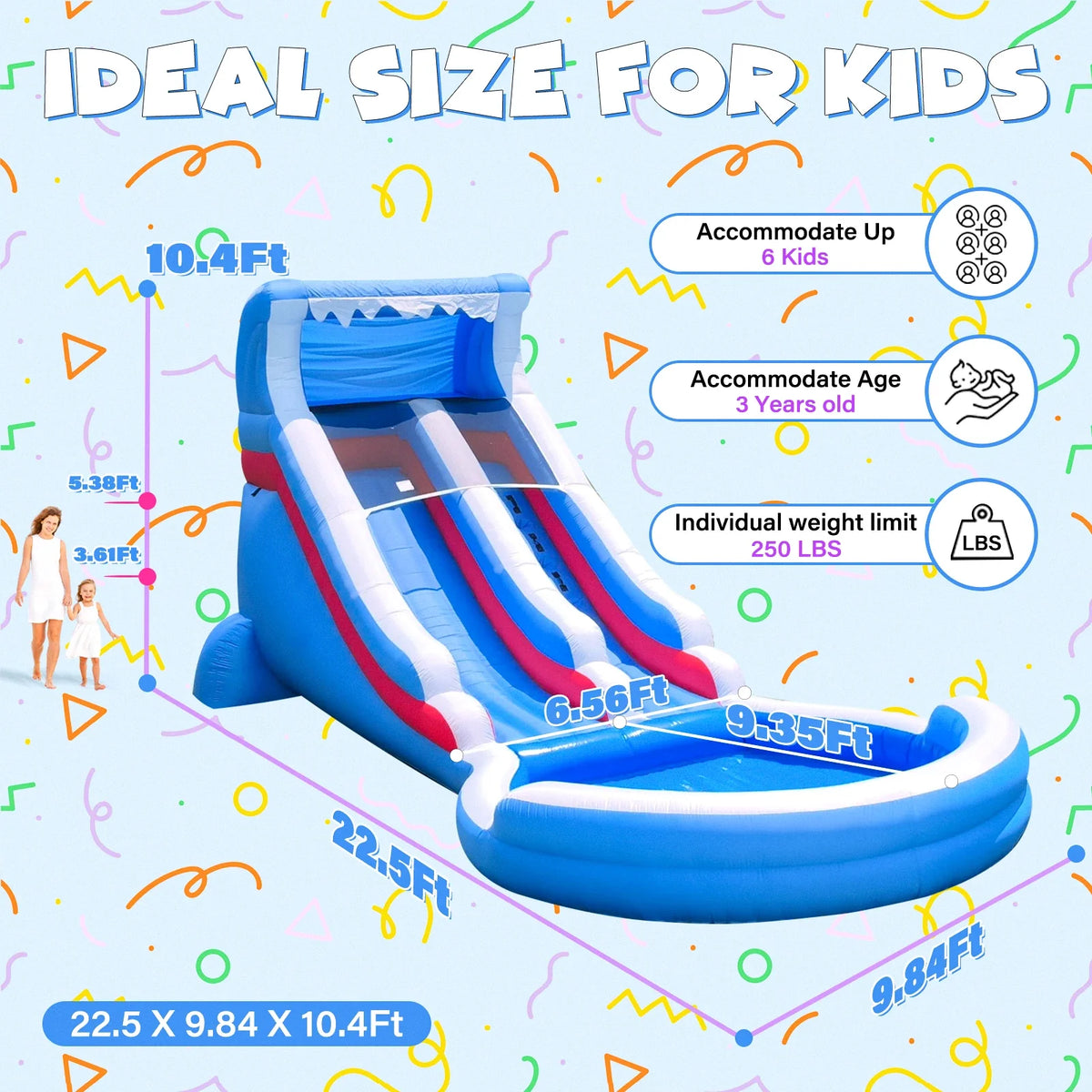 Water Slide Grade Inflatable Water Slide Outdoor Indoor, Birthday Party Inflatable Grade Water Slide Swimming Pool, Slide Park