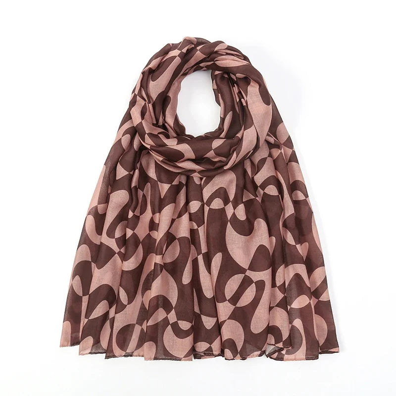 1Pcs Ramadan Hijab Leopard Print Women Bohemian Watercolor Soft Muslim Hijabs Floral Breathable Shawl Wrap Scarf Headscarf Warm