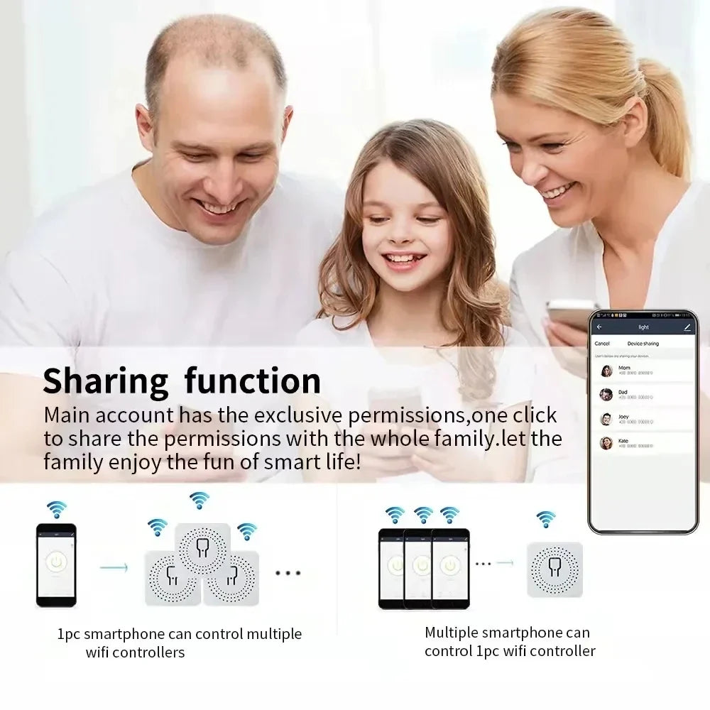 Tuya Mini Interruptor WiFi de 16A, Módulo de Automatización de Casa Inteligente, Control de 2 Vías con App Smart Life, Funciona con Alexa y Google Home