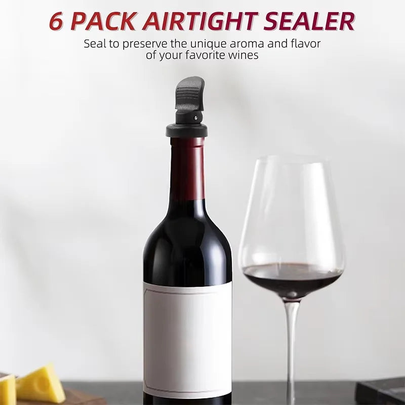 Tapones de silicona para vino de 3 piezas, tapones de botella de vino reutilizables, tapones de botella de bebida manual expansibles, tapones de botella al vacío