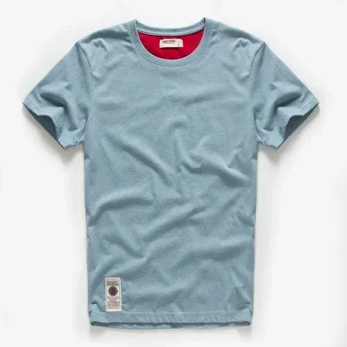 Men's Cotton Basic T-Shirt, Casual Short Sleeve Streetwear Tee